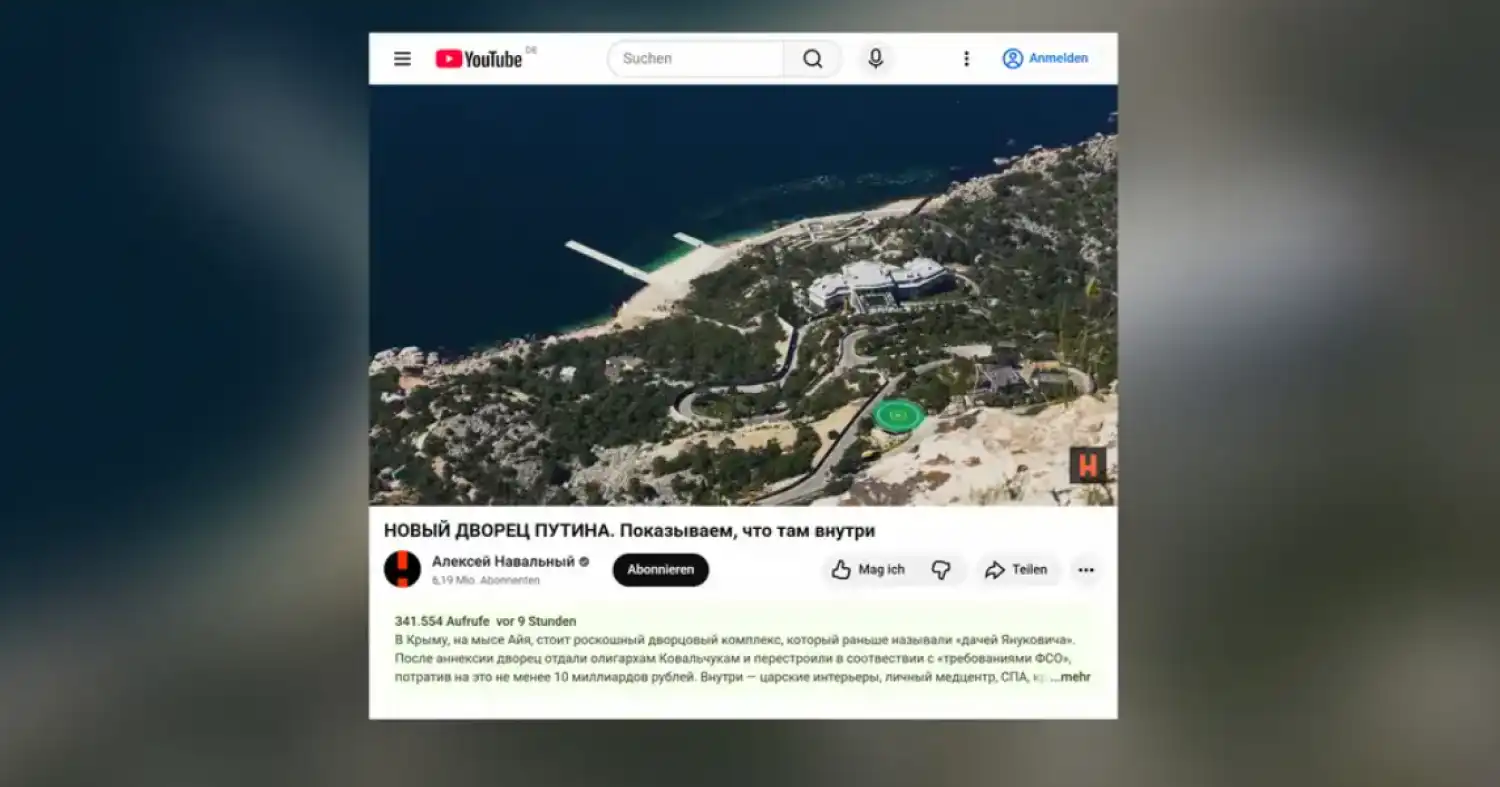 Навальныйдың қоры Путиннің аннексияланған Қырымда тағы бір сарайын тапты