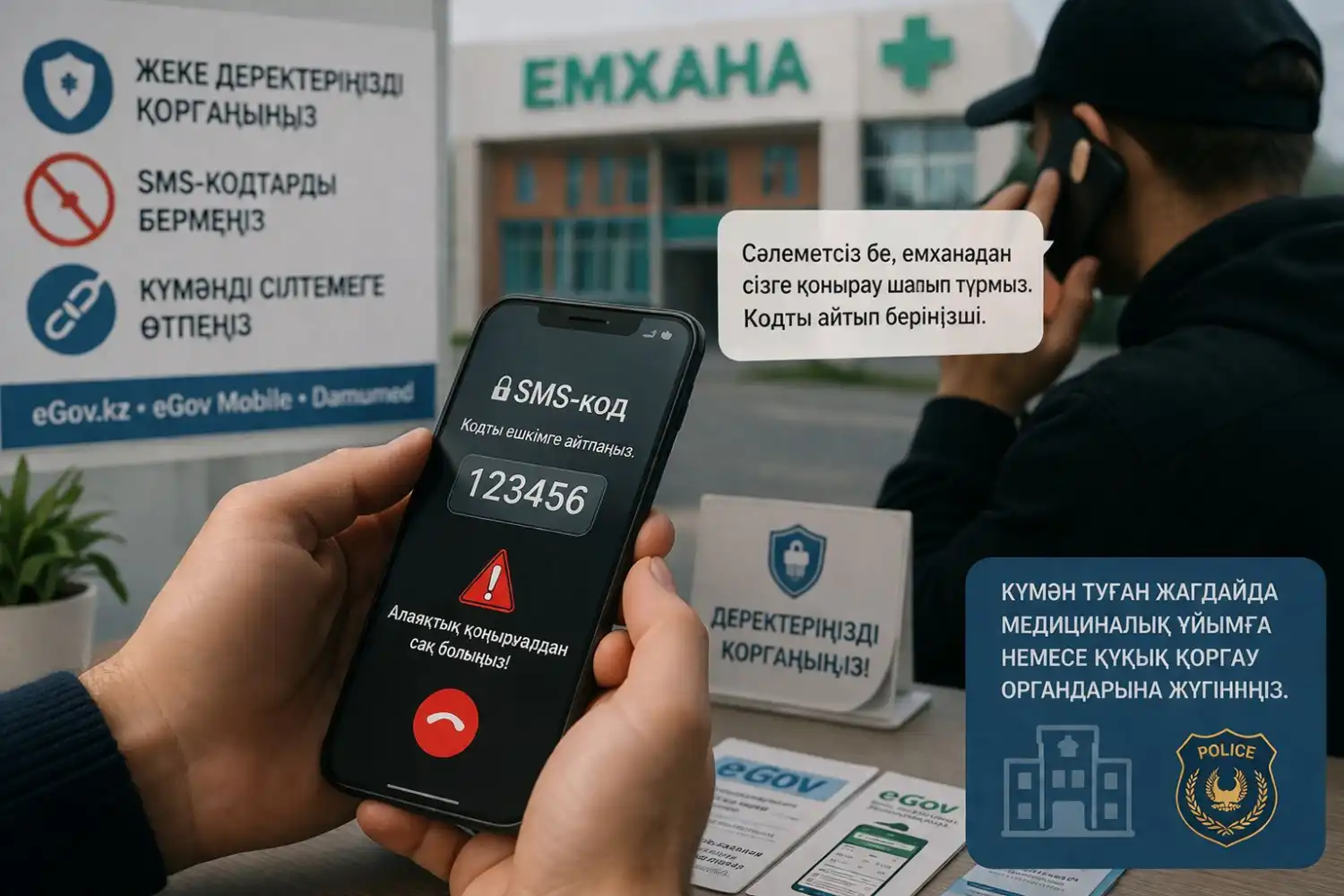 "Ауруханадан хабарласып тұрмыз" деп код сұрайтын алаяқтар пайда болды