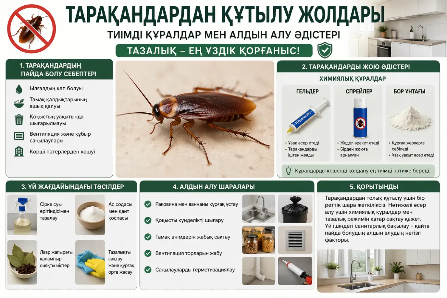 Тарақандардан құтылу жолдары: тиімді құралдар мен алдын алу әдістері