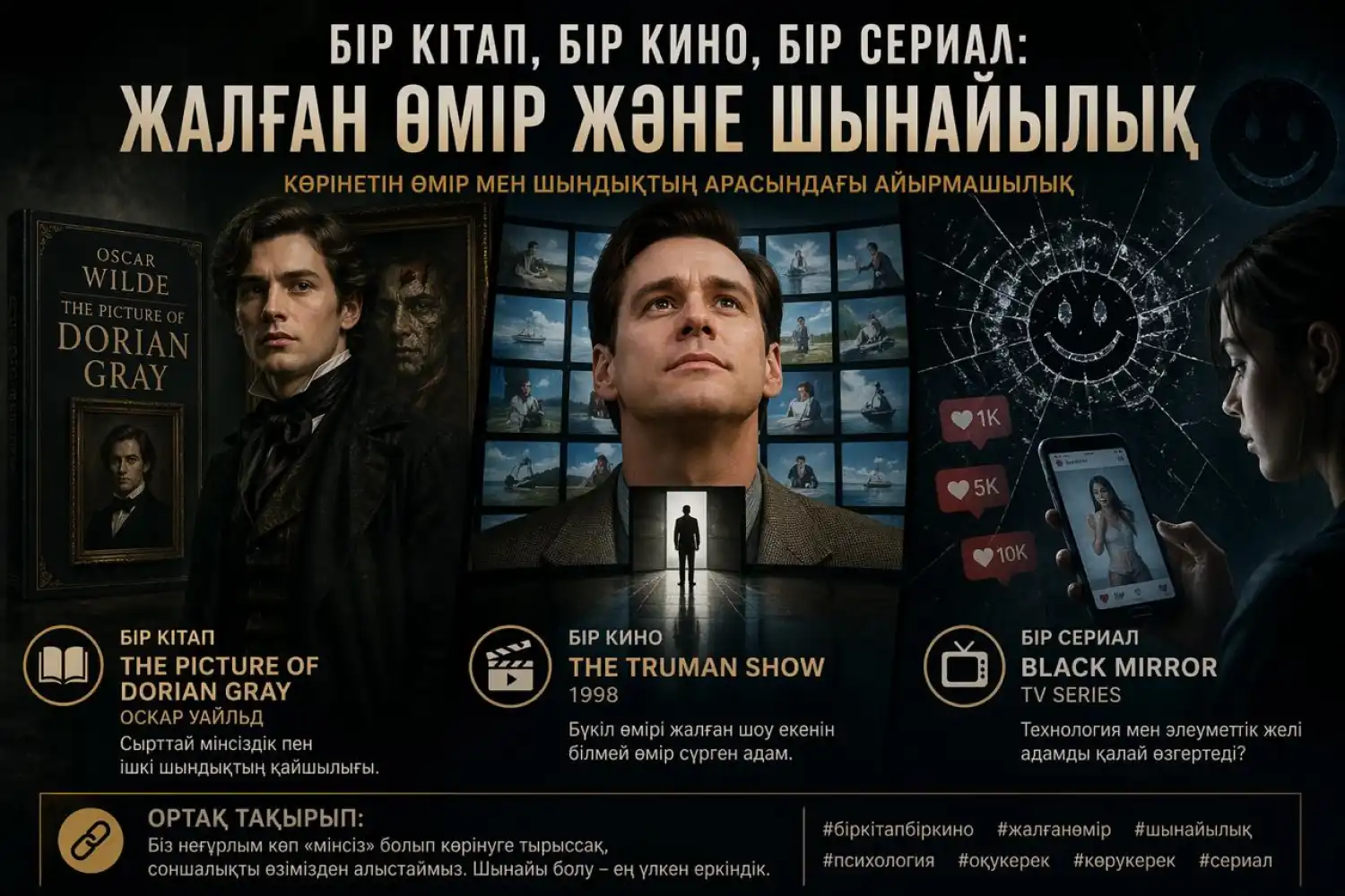 Бір кітап, бір кино, бір сериал: Жалған өмір және шынайылық