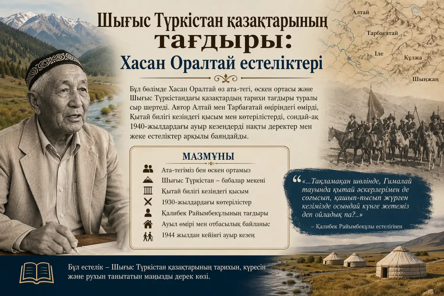 Шығыс Түркістан қазақтарының тағдыры: Хасан Оралтай естеліктері