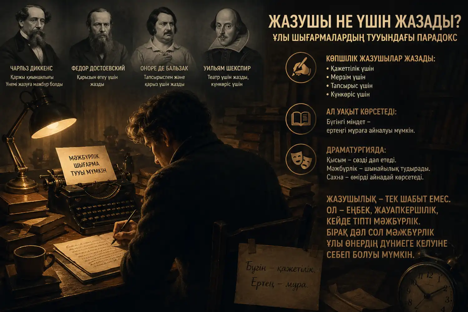Жазушы не үшін жазады? Ұлы шығармалардың тууындағы парадокс