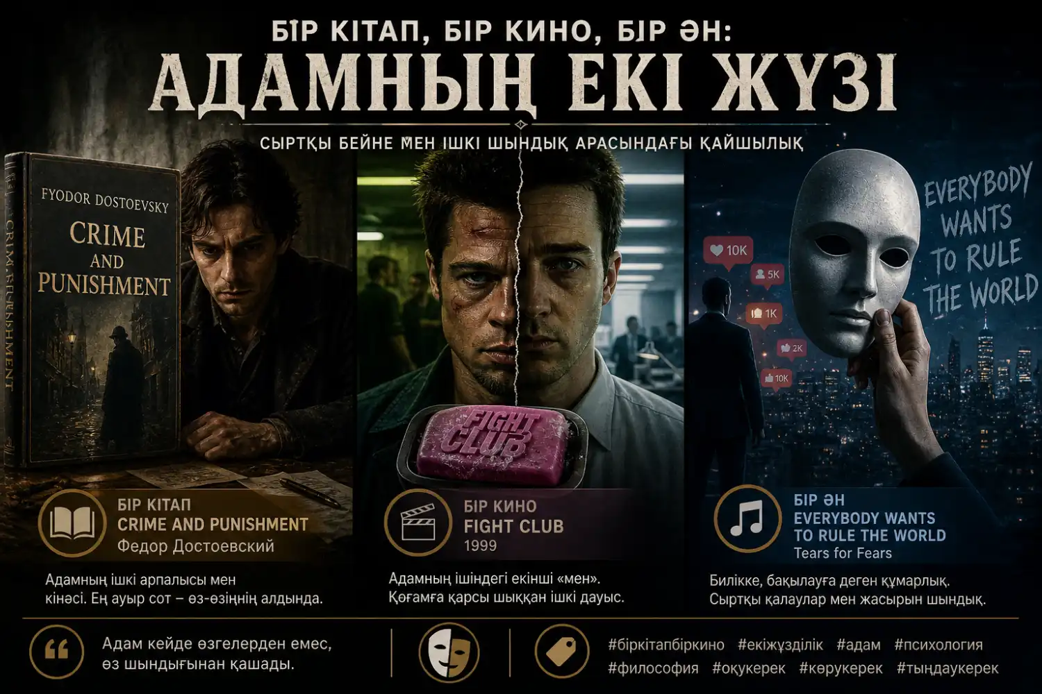 Бір кітап, бір кино, бір ән: Адамның екі жүзі