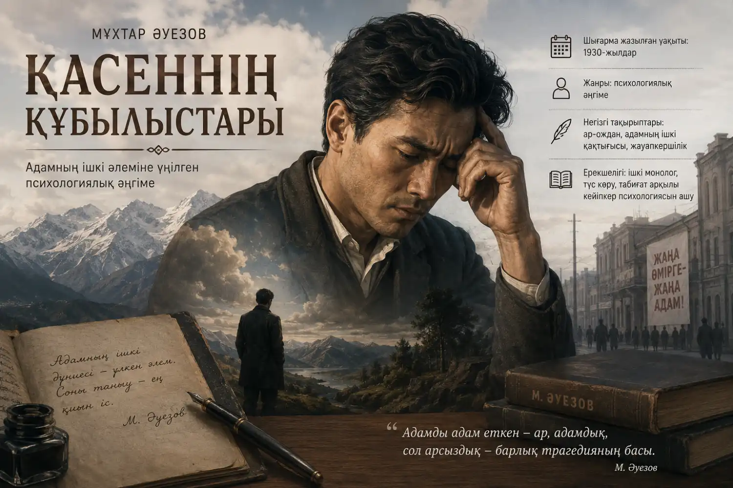 «Қасеннің құбылыстары»: Мұхтар Әуезов адам психологиясына алғаш терең үңілген шығарма